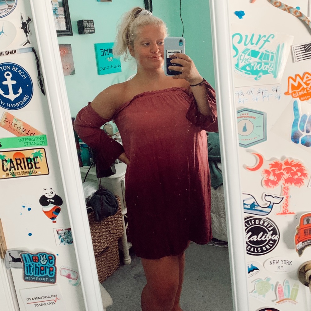 American Eagle Boho Purple Ombré Dress